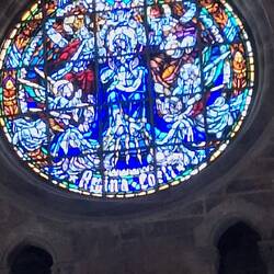 Stained glass windows in the Basilica