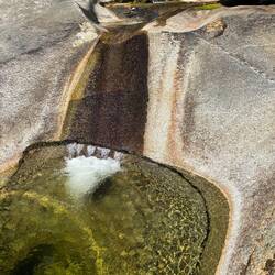 A very deep pool within the falls
