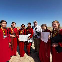 The students. University students here wear uniforms.