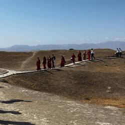 The students leaving the site