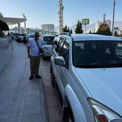 The four white vehicles ready to roll