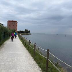 Six of us riding south on Lido Island