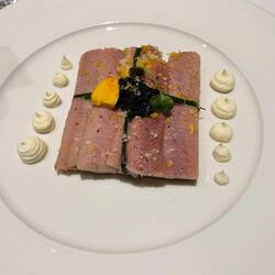 Smoked eel with crème fraiche