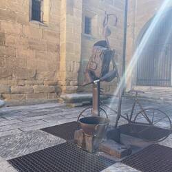 The coolest water fountain for pilgrims to fill their bottles.