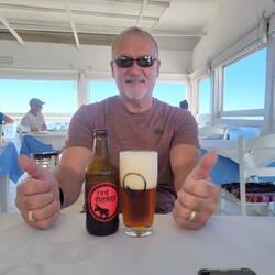 Randy enjoyed the local beer.