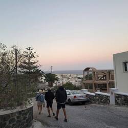 On our way to dinner.