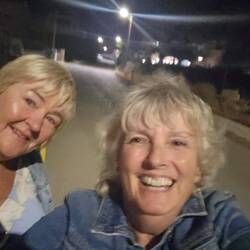 On our way home from dinner. We had fun.