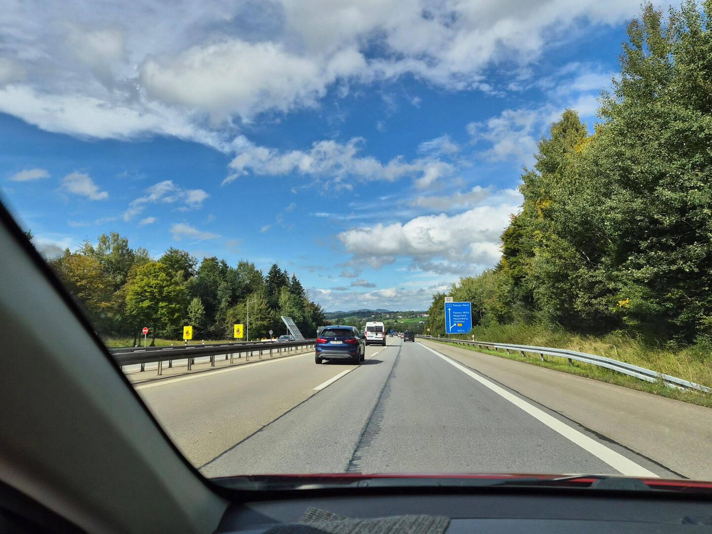 De eerste tijd in Duitsland nog zonnig.