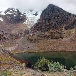 On the other side of the tunnel, new mountains and a beautiful lake