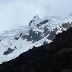 We are near beautiful peaks and ice.
