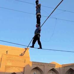 Six-year-old balanced on the top