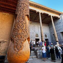 The carved columns are extra extraordinary