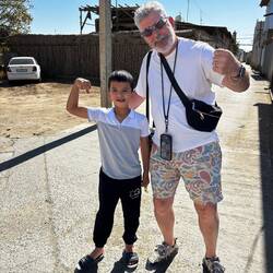 A little boy who came to talk to us and tell Brad he liked his moustache