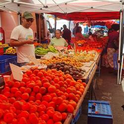 Tangors, fruits de la passion, bibasses, coeur de boeuf, ananas, banane, pastèque......