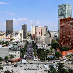 The city seen from the Monument to the Mexican Revolution.