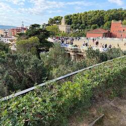 View of Gaudi's bench and public area