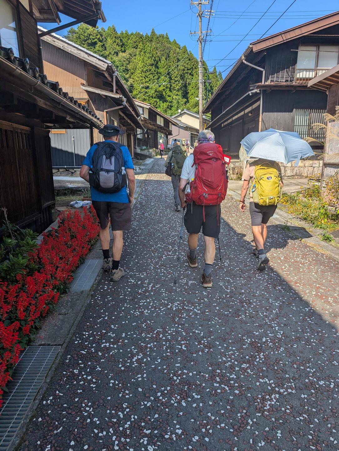 Climbing up to Magome from the bus station