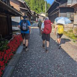 Climbing up to Magome from the bus station