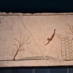 Der Sprung eines Verstorbenen ins Jenseits.