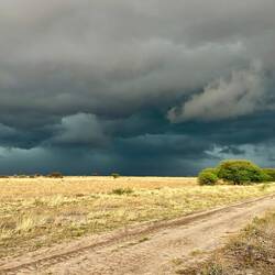 Heftiges Gewitter in der Kalahari