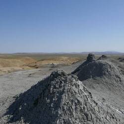 Mounds formed by emerging bubbling muc