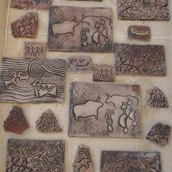 Copies of the cave petroglyphs