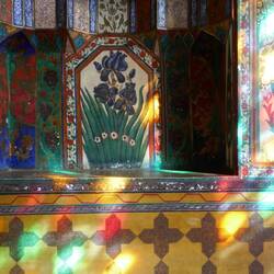 My illegal snap - stained glass dappling the frescos