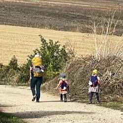 We passed the cutest little pilgrims from New Zealand today, ages 3 & 5.