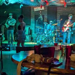 Having a beer and listening to Johnny O to cap off a great trip