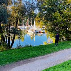 Nos encontramos con una marina en un recodo del Saône