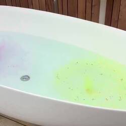 Some of my homemade bathbombs in the outside bath!
