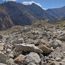 Auf dem Gletscher ... nur Schutt und Geröll