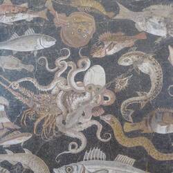 Mosaics of sea creatures
