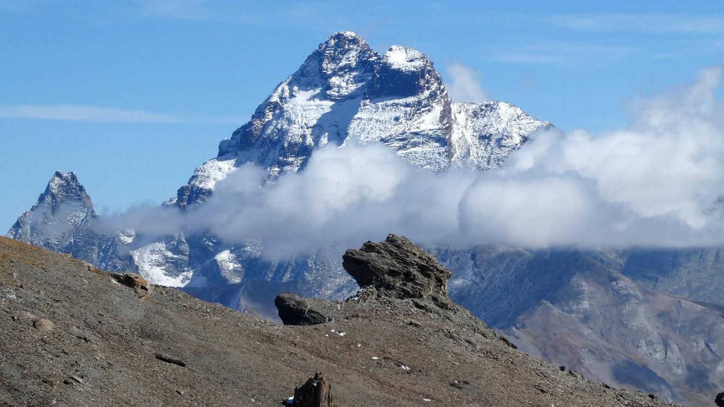 Monte Viso (3.841 m top i Italien) - set fra Tete de la Cula