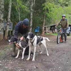 Start: Scooter mit Mia und Papa Eris