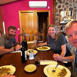 Dinner with fellow pilgrims who I met our first day!