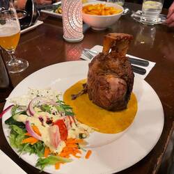 Ham with mustard sauce