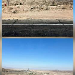 karge Steppe und eine Mörtelfabrik