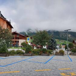 Waiting at the bus stop in Corvara 😢