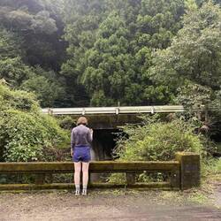 Outline of backpack fetchingly modelled in sweat by moi