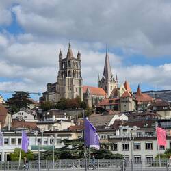 View of Lausanne Cathedral, built between 1150 and 1275