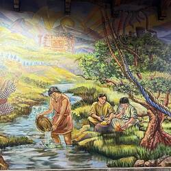 Fresco depicting the conversion of the incas to christianity