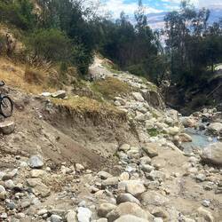The bridge was taken away and a large detour is needed