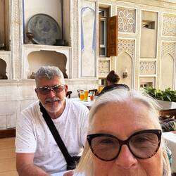 At lunch at Ayvan, part of the Lyabi Hotel