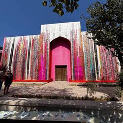 This is a mosque covered in fabric