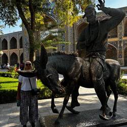 Statue of the wise fool, a character in Uzbekistan folklore