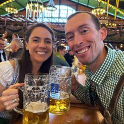 Enjoying our first beers