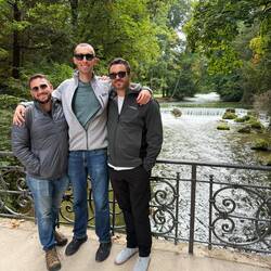 Exploring the park with Sean and Ryan