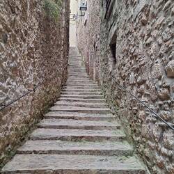 Narrow streets and steep stairs