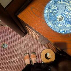 Fun to mash my disgusting swollen western hooves into the toilet slippers each time